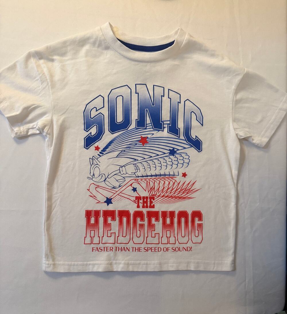 Sonic the Hedgehog Boys Graphic T-Shirt White XS NWOT